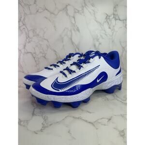 Nike Men 12 Alpha Huarache Elite 4 Low MCS Baseball Cleat White/Royal FD6255-106